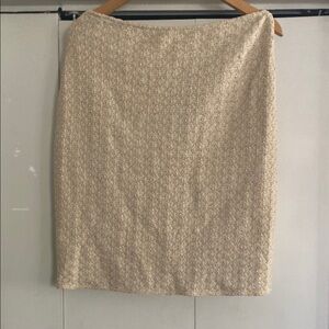 St. John Cream Pencil Skirt Knee-Length Workwear